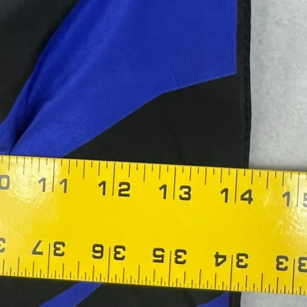 Christian Dior Silk Scarf Unisex Blue/Black Striped Pattern 14